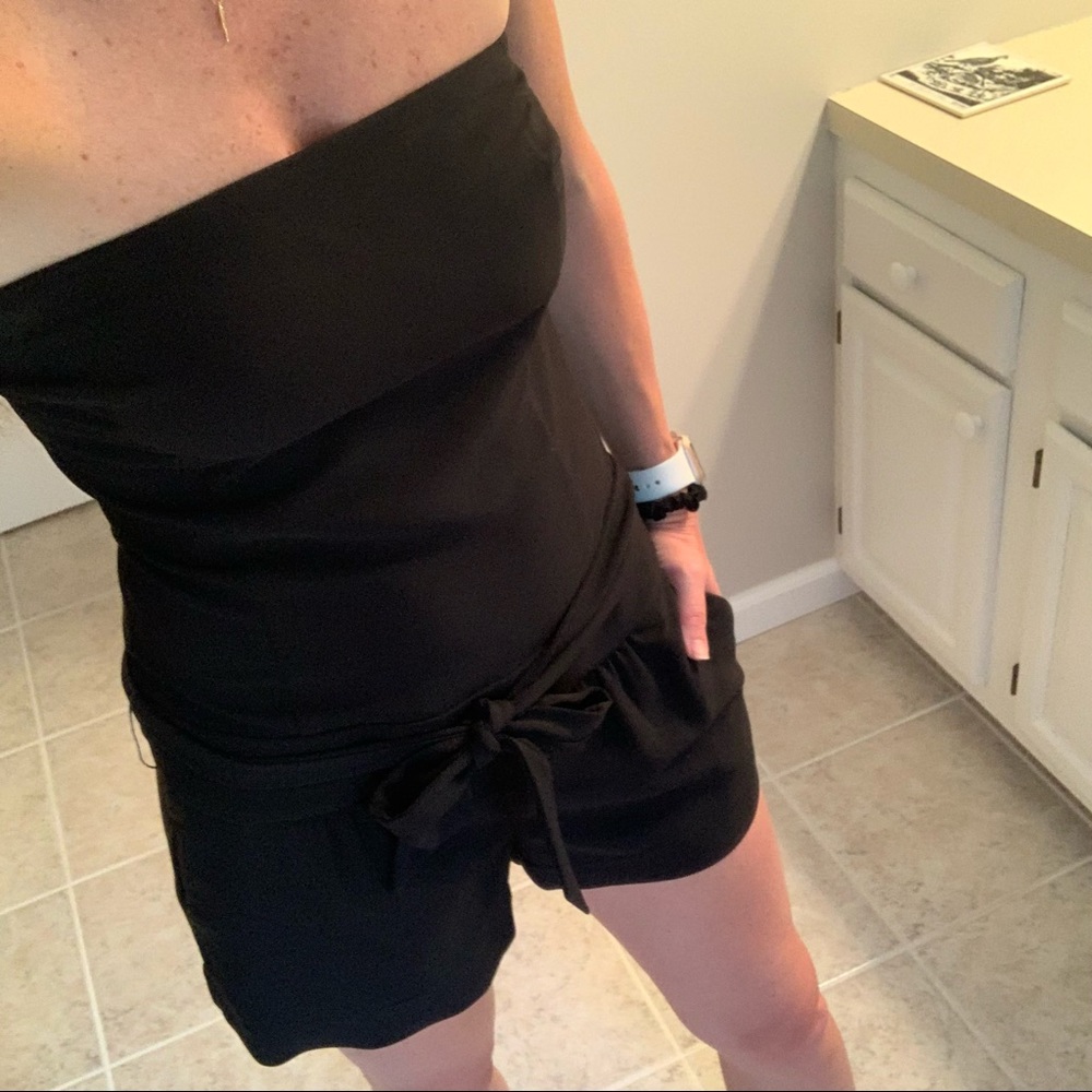 Express Strapless Black Romper - Picture 4 of 9